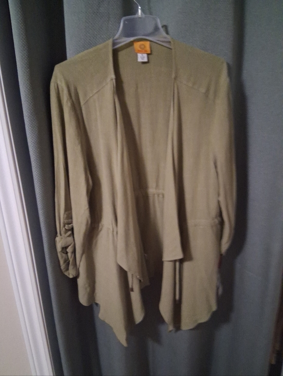 Ruby Rd. Olive Draped Open-Front Utility Jacket - Picture 2 of 5